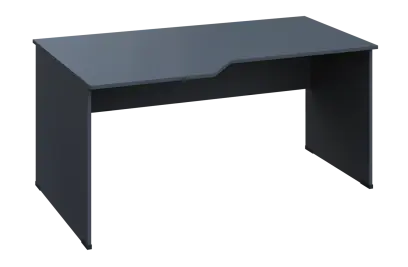 EZL 28 - 166 stůl kancelářský, rohový, levý, dřevěná podnož, deska 25 mm, široký 1600 mm, antracit